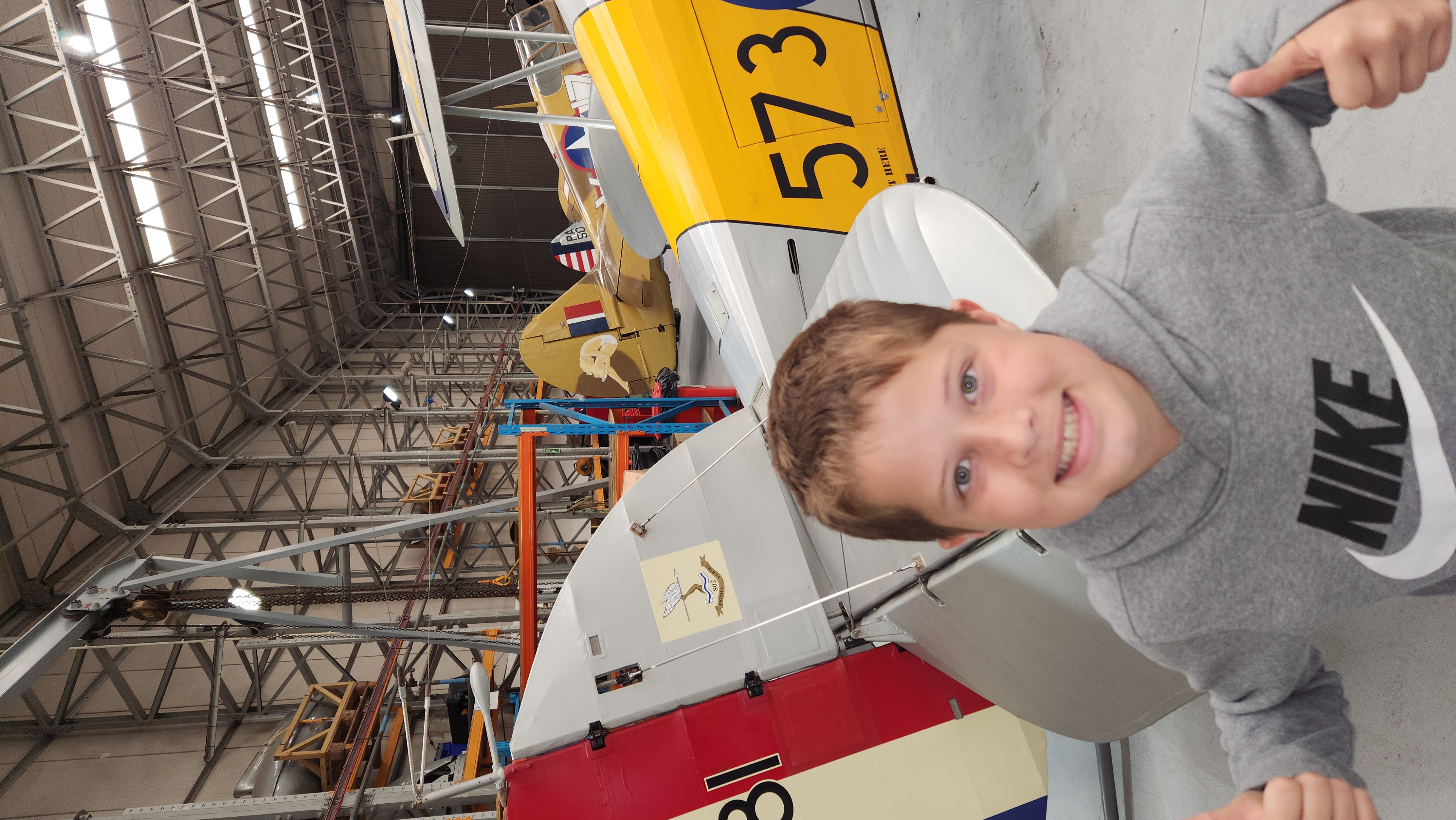 Jake at an aviation museum